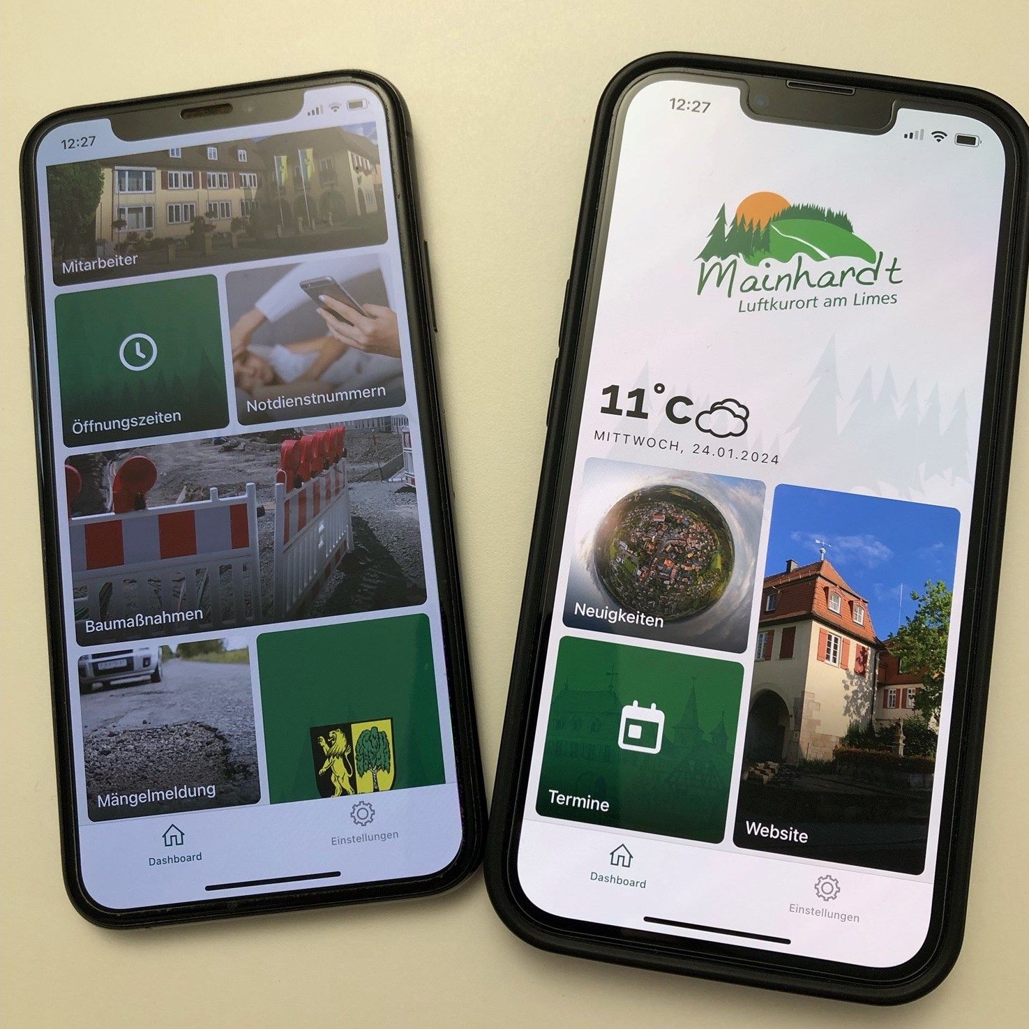 Zeigt Gemeinde-App auf Handy-Oberfläche